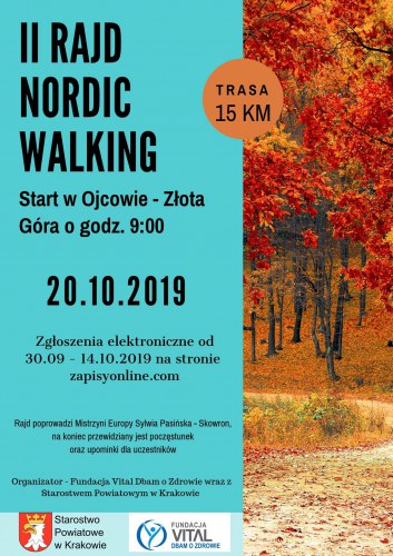 Rajd Nordic Walking w Ojcowskim Parku Narodowym  - start Złota Góra